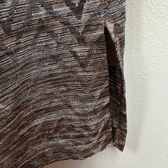 NEW Chicos Collection Cardigan Jacket Chevron Shimmer Neutral Tans Chicos 2 US L - Picture 8 of 15